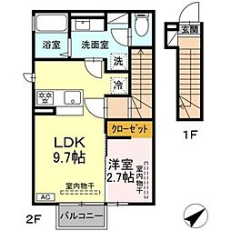 ピースヒルズ 1LDKの間取図画像