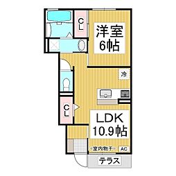 ルミエール 1LDKの間取図画像
