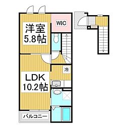 アリエッティM 1LDKの間取図画像