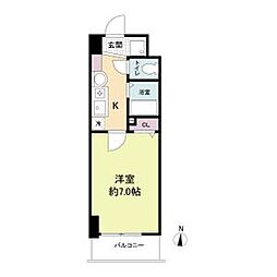 エスリードコート難波ウエスト（旧ARCENCIEL SQUARE桜川） 7階1Kの間取り