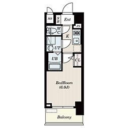 エスリードレジデンス大阪グランノースII 3階1Kの間取り