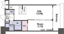 プレジオ東三国 1LDKの間取図画像