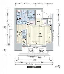プレサンス心斎橋ラヴィ 3階1Kの間取り