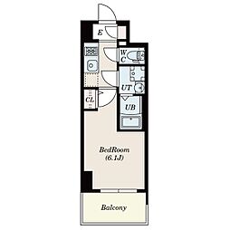 エスリードレジデンス大阪弁天町 7階1Kの間取り