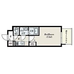 Attirant西三国 4階1Kの間取り