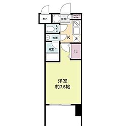 レジディア新大阪 3階1Kの間取り