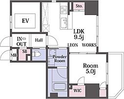 La CASA 上汐 11階1LDKの間取り