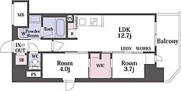 コンフォリア・リヴ博労町一丁目Q 14階1LDKの間取り