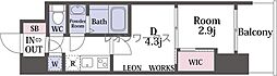 セレニテ東梅田アリエ 2Kの間取図画像