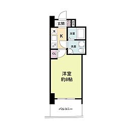 セレニテ桜川駅前プリエ 1Kの間取図画像