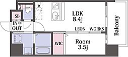 大阪市東成区玉津2丁目マンション 1LDKの間取図画像
