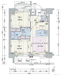 プレサンス梅田北デイズ 2LDKの間取図画像