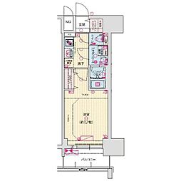 MELDIACRESTTAPPNAMBA-WEST 1Kの間取図画像
