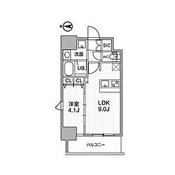 gm難波ウエストD.C. 1LDKの間取図画像