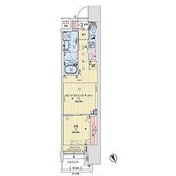 COMFORIA西天満 1DKの間取図画像