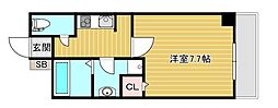 モンテノーム南堀江 1Kの間取図画像