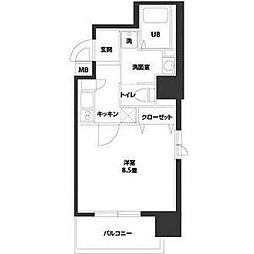 ルクレ西長堀 1Kの間取図画像