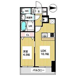 プレサンス立売堀アーバンスタイル 1LDKの間取図画像