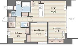 S-RESIDENCE天満橋ar 2SLDKの間取図画像