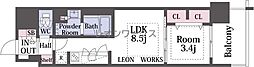 UrbanexHommachi2 1LDKの間取図画像