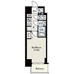 S-RESIDENCE難波Briller 1Kの間取図画像