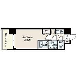 S-RESIDENCE阿波座WEST 1Kの間取図画像
