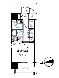 エスリード心斎橋EAST 1Kの間取図画像