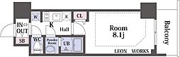 プレサンス谷町九丁目駅前 1Kの間取図画像