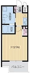 レジディア谷町 1Kの間取図画像