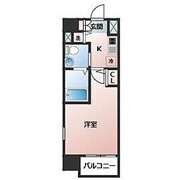 エスリード新大阪NORTH 1Kの間取図画像