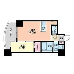 SERENiTE本町グランデ 1DKの間取図画像