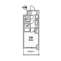 gm難波ウエストD.C. 1Kの間取図画像