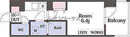 アーバンパーク御幣島 1Kの間取図画像