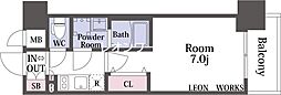 ファーストフィオーレ新町ファジスタ 1Kの間取図画像