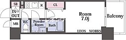 ファーストフィオーレ新町ファジスタ 1Kの間取図画像