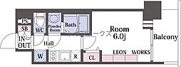 プレサンス九条グランデリーヴ 1Kの間取図画像