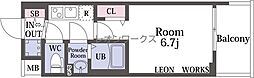 Alivis福島海老江 1Kの間取図画像
