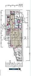 ララプレイス難波シエール 1Kの間取図画像