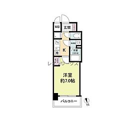 ディームス江坂 1Kの間取図画像