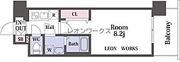 ソルテラスOSAKA御幣島 1Kの間取図画像