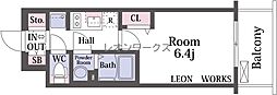 プレサンス塚本ミッドマーク 1Kの間取図画像