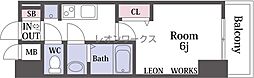 プレサンス塚本ベラビィ 1Kの間取図画像