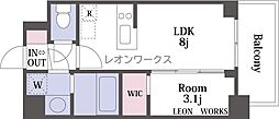 エスリードレジデンス ザ・グラン大阪福島クラス 1LDKの間取図画像
