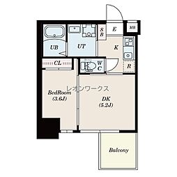 セレニテ本町リアン 2Kの間取図画像
