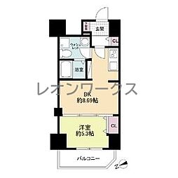 セレニテ新大阪弐番館 1DKの間取図画像