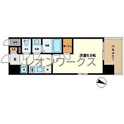 エスリード中之島SOUTH 1Kの間取図画像