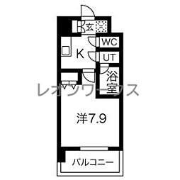 スプランディッド難波 1Kの間取図画像