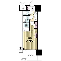 セレニテ本町東リアン 1Kの間取図画像