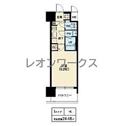 スプランディッド十三本町 1Kの間取図画像