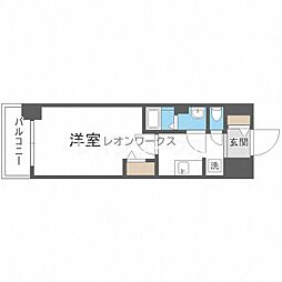 フェニックス新大阪 1Kの間取図画像